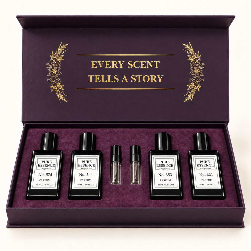 Pure Essence evening gift edit for her with Nos. 575, 544, 353 and 331